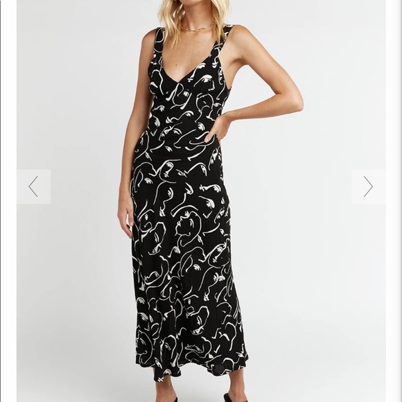 Dresses & Skirts - Dissh black and white face print midi slip dress